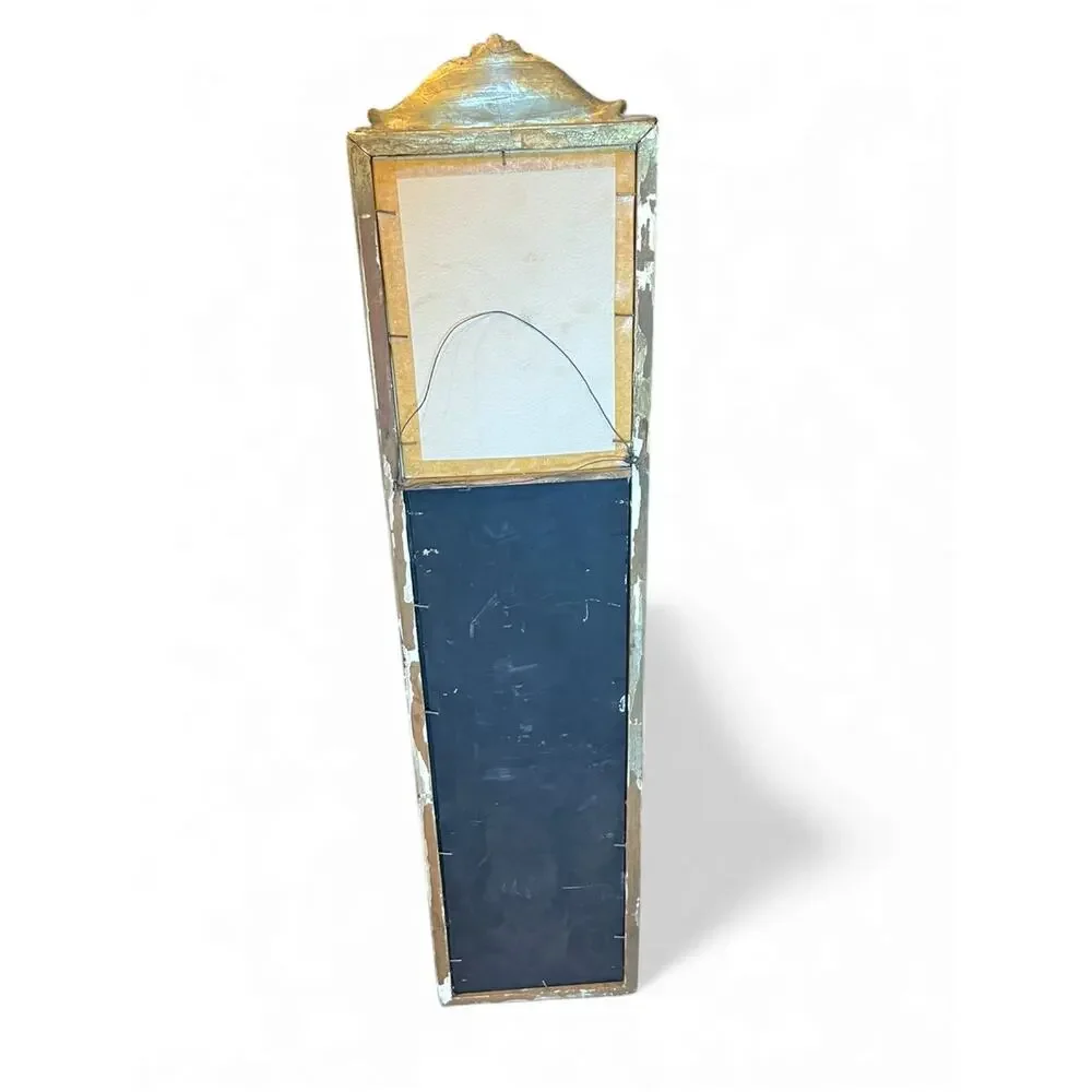 vintage Chinoiserie victorian mirror trumeau pressed flowers Gold Wall Hanging